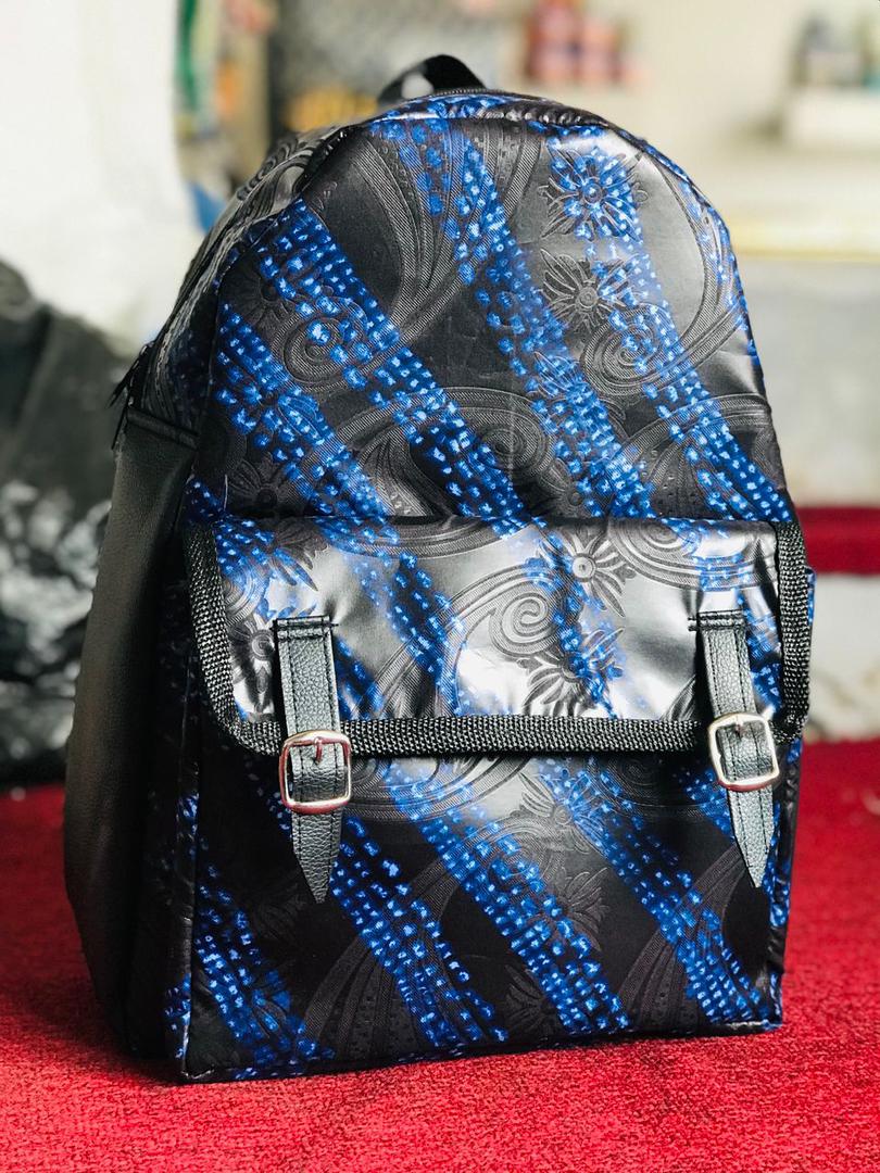 Sac à dos motif africain bleu élégant